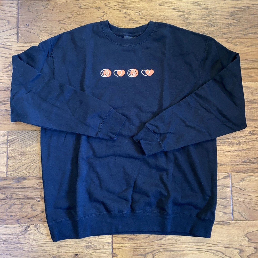 Unisex DT Spread Positively‎ Crewneck Sweatshirt Size Large Black/ Red